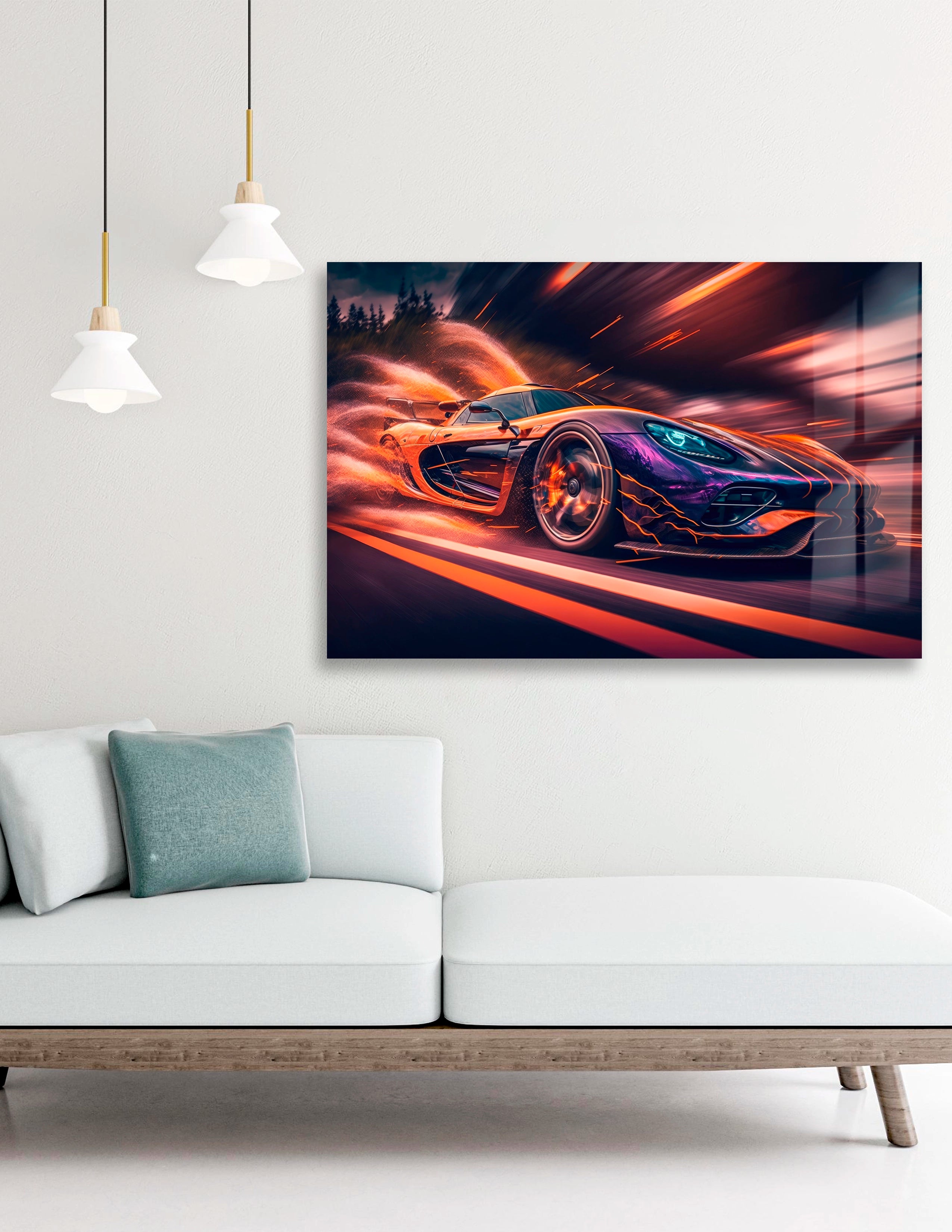 Sport Car With Motion Blur Background