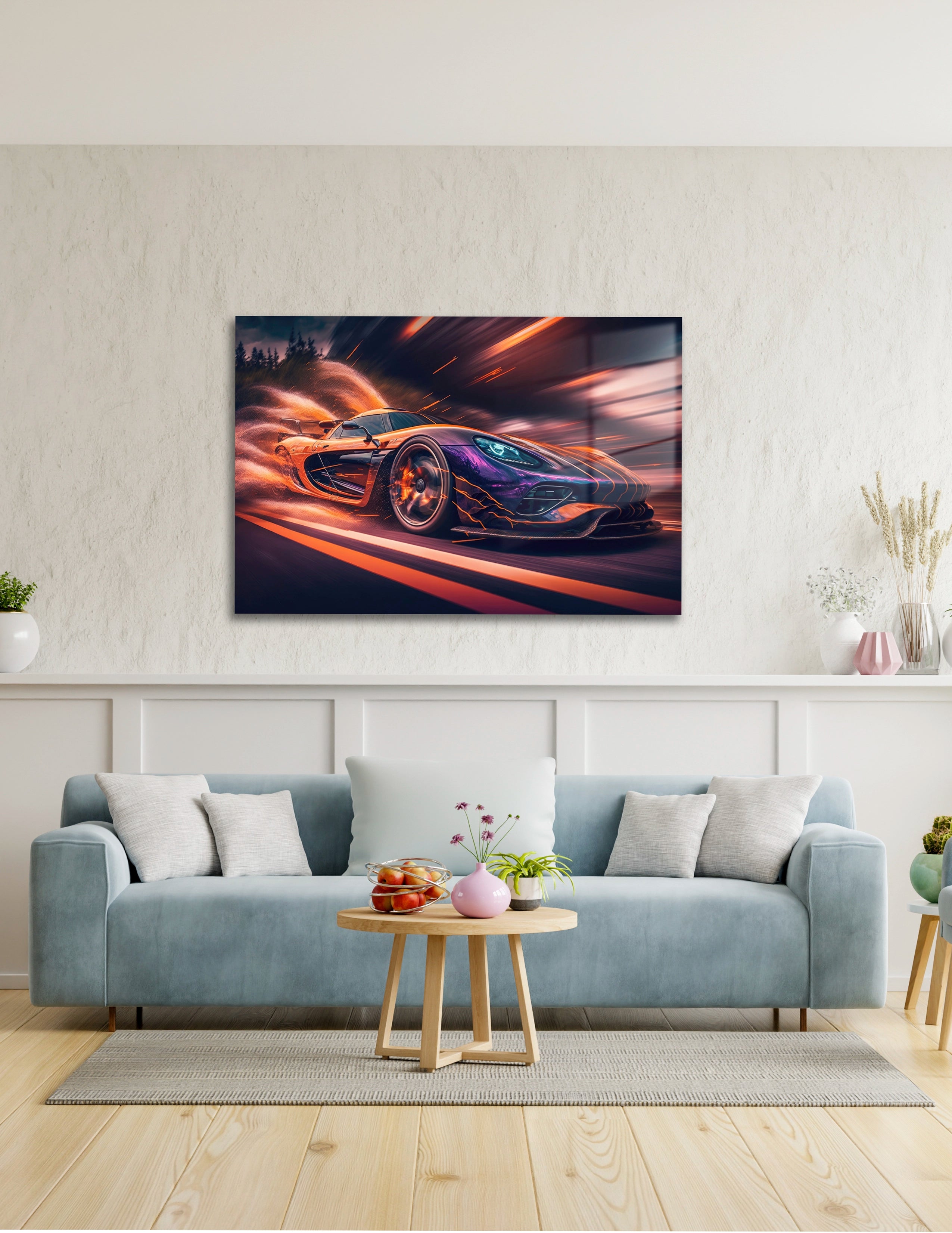 Sport Car With Motion Blur Background