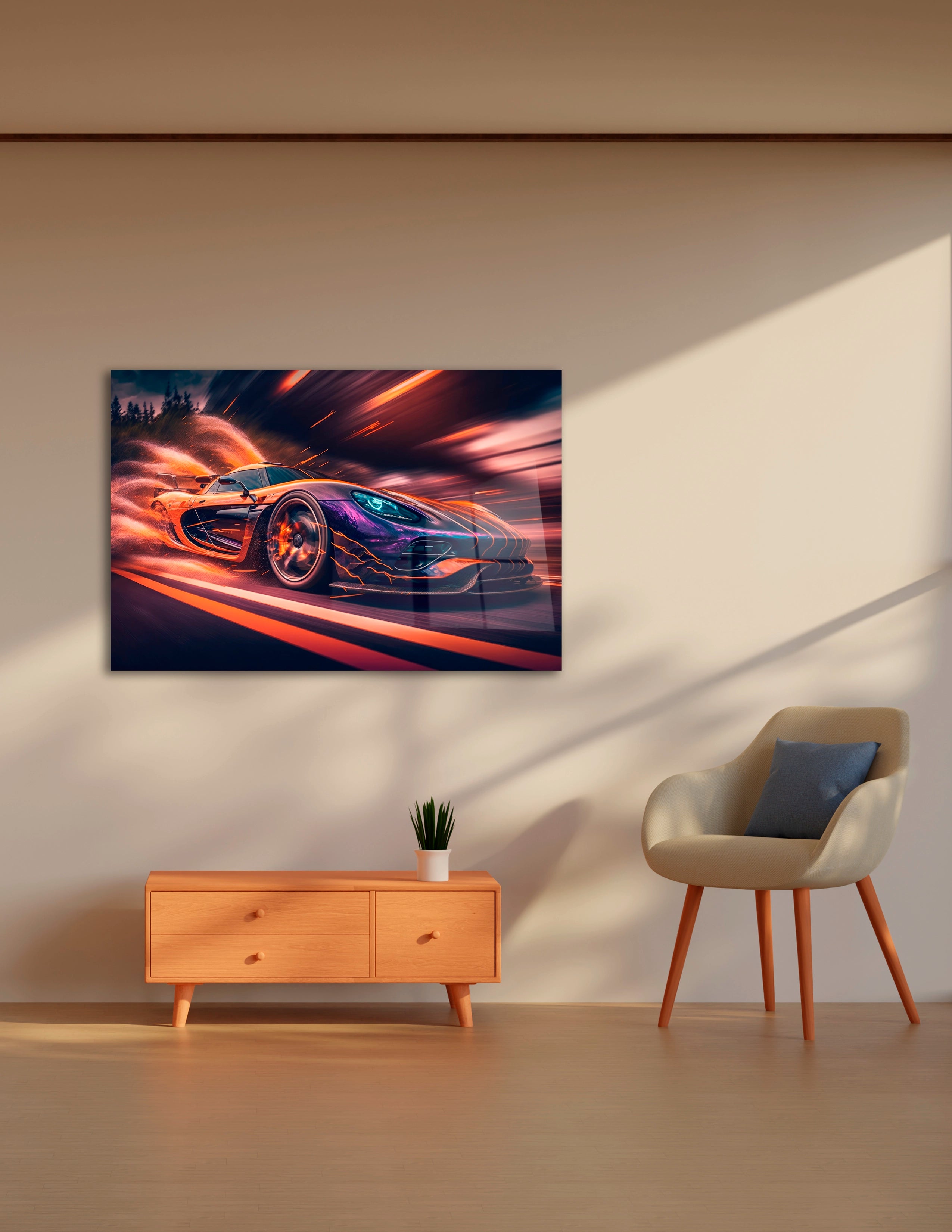 Sport Car With Motion Blur Background